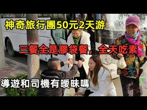 山东旅行团50元2天游，几百人拿著胶袋在公园就餐|看看什么是山东风味的驴肉包子|#旅行团#购物团#宰游客#黑心导游#没有CC subtitles added中英双字