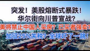 突发，美股熔断式暴跌，百年AI大泡沫被中国一招戳破？美将在全国禁止中国人买房？已买的会被强迫卖掉？加征25%关税，全球吓了一跳！(20250126第1352期)